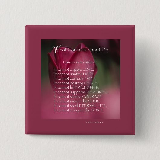 Unterstützung von Krebs, was Krebs nicht kann, Blu Button (Vorderseite)