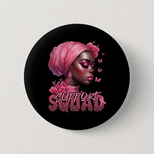 Unterstützung von Krebsschwarzen Shirts Button (Vorderseite)