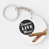 Unterstützung von Live Music Drum Sticks Musician Schlüsselanhänger (Vorderseite)