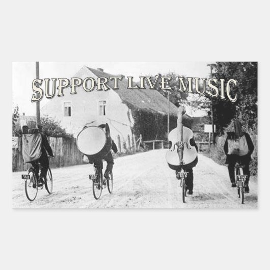 Unterstützung von Live Music Rechteckiger Aufkleber (Vorderseite)