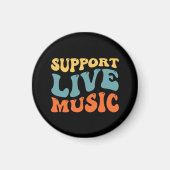 Unterstützung von Live Music - Retro Typografy Ban Magnet (Vorne)