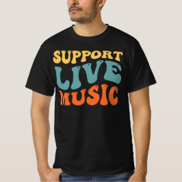 Unterstützung von Live Music - Retro Typografy Ban T-Shirt