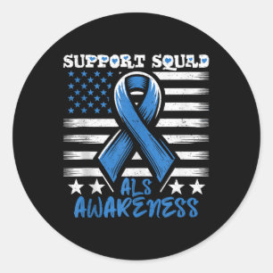 Unterstützung von Squad als Awareness Montag US-Fl Runder Aufkleber