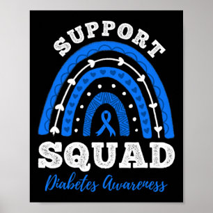 Unterstützung von Squad Blue Ribbon T1d Typ 1 Diab Poster