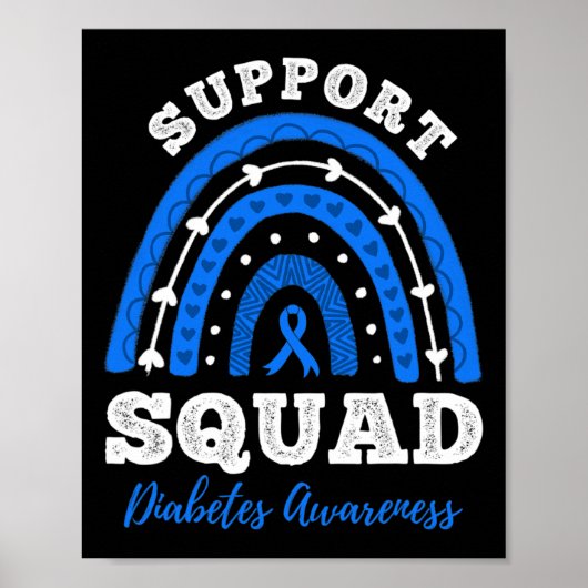 Unterstützung von Squad Blue Ribbon T1d Typ 1 Diab Poster (Vorne)