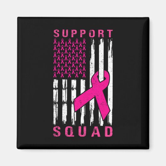 Unterstützung von Squad Brustkrebs - Pink Support  Magnet (Vorne)