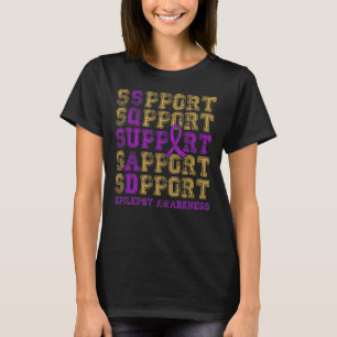 Unterstützung von Squad Epilepsy Awareness Lila Ri T-Shirt