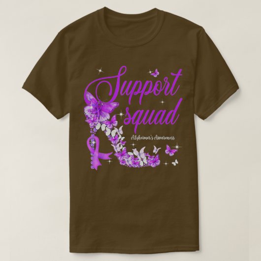 Unterstützung von Squad Lila Ribbon-Schmetterling- T-Shirt (Design vorne)
