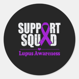 Unterstützung von Squad Lupus Awareness Lila Autoi Runder Aufkleber