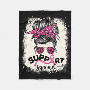 Unterstützung von Squad Messy Bun Breast Cancer Aw Fleecedecke
