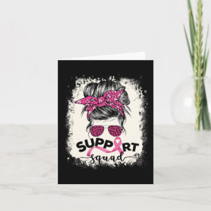 Unterstützung von Squad Messy Bun Breast Cancer Aw Karte