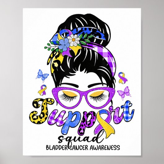 Unterstützung von Squad Messy Bun Leopard Blase Ca Poster (Vorne)