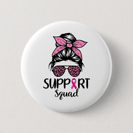 Unterstützung von Squad Messy Bun Leopard Pink Bru Button (Vorderseite)