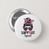 Unterstützung von Squad Messy Bun Leopard Pink Bru Button (Vorne & Hinten)