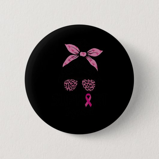 Unterstützung von Squad Messy Bun Leopard Pink Bru Button (Vorderseite)