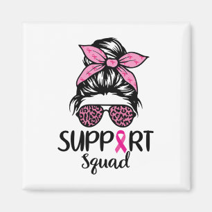 Unterstützung von Squad Messy Bun Leopard Pink Bru Magnet