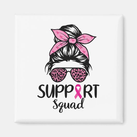 Unterstützung von Squad Messy Bun Leopard Pink Bru Magnet (Vorne)
