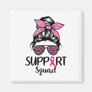 Unterstützung von Squad Messy Bun Leopard Pink Bru Magnet