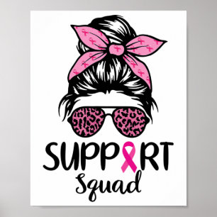Unterstützung von Squad Messy Bun Leopard Pink Bru Poster
