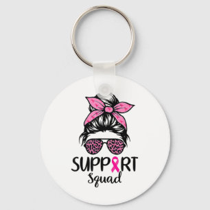 Unterstützung von Squad Messy Bun Leopard Pink Bru Schlüsselanhänger