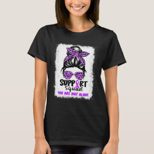 Unterstützung von Squad Messy Bun Lila Warrior Alz T-Shirt