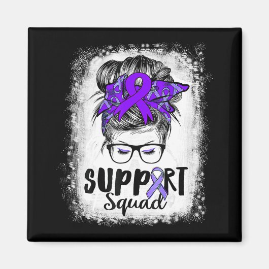 Unterstützung von Squad Messy Bun Lila Warriorepil Magnet (Vorne)