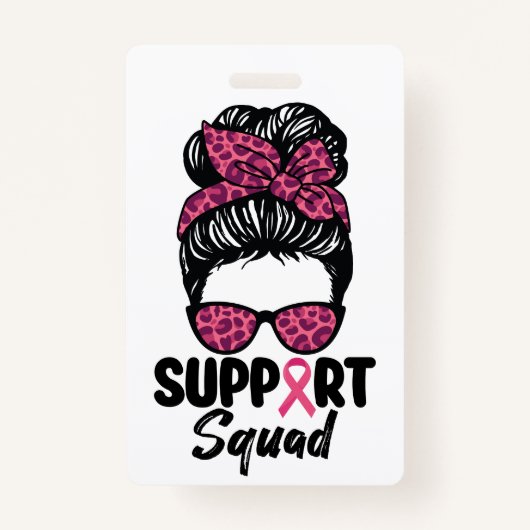 Unterstützung von Squad Messy Bun Pink Krieger Bru Ausweis (Vorderseite)