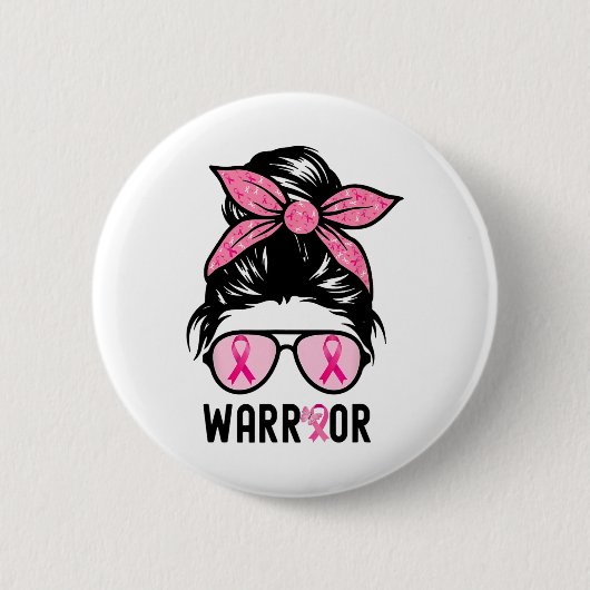 Unterstützung von Squad Messy Bun Pink Krieger Bru Button (Vorderseite)