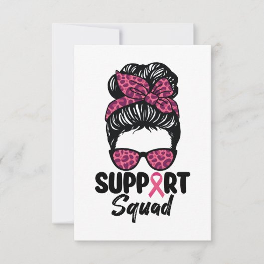 Unterstützung von Squad Messy Bun Pink Krieger Bru Dankeskarte (Vorderseite)
