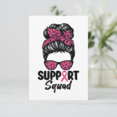 Unterstützung von Squad Messy Bun Pink Krieger Bru Dankeskarte (Stehend Vorderseite)