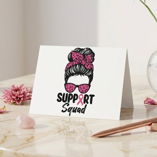 Unterstützung von Squad Messy Bun Pink Krieger Bru Dankeskarte