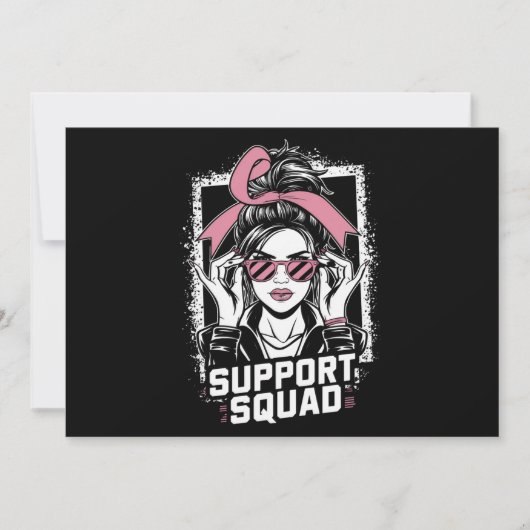 Unterstützung von Squad Messy Bun Pink Krieger Bru Einladung (Vorderseite)