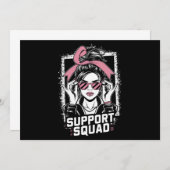 Unterstützung von Squad Messy Bun Pink Krieger Bru Einladung (Vorne/Hinten)