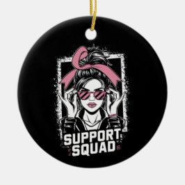 Unterstützung von Squad Messy Bun Pink Krieger Bru Keramik Ornament