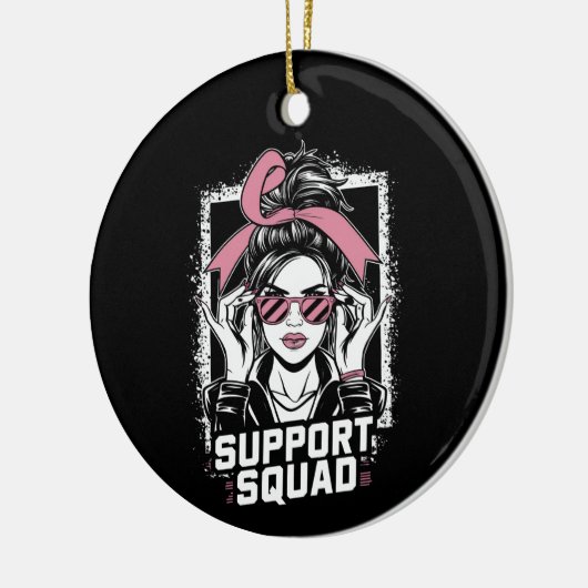 Unterstützung von Squad Messy Bun Pink Krieger Bru Keramik Ornament (Links)