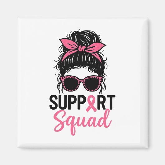 Unterstützung von Squad Messy Bun Pink Krieger Bru Magnet (Vorne)