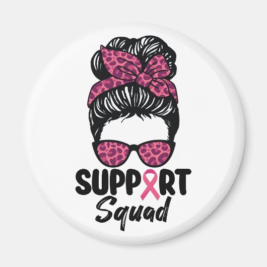 Unterstützung von Squad Messy Bun Pink Krieger Bru Magnet (Vorne)