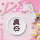 Unterstützung von Squad Messy Bun Pink Krieger Bru Pappteller (Party)