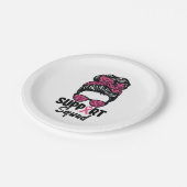 Unterstützung von Squad Messy Bun Pink Krieger Bru Pappteller (Schrägansicht)