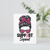 Unterstützung von Squad Messy Bun Pink Krieger Bru Postkarte (Stehend Vorderseite)