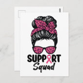 Unterstützung von Squad Messy Bun Pink Krieger Bru Postkarte (Vorne/Hinten)