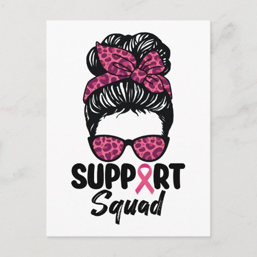 Unterstützung von Squad Messy Bun Pink Krieger Bru Postkarte (Vorderseite)