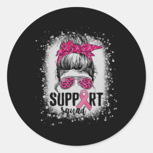 Unterstützung von Squad Messy Bun Pink Krieger Bru Runder Aufkleber
