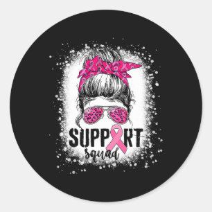 Unterstützung von Squad Messy Bun Pink Krieger Bru Runder Aufkleber