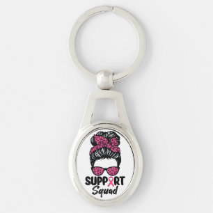 Unterstützung von Squad Messy Bun Pink Krieger Bru Schlüsselanhänger