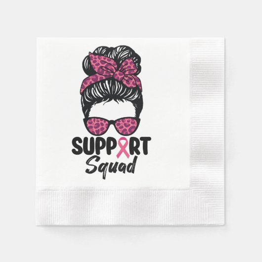 Unterstützung von Squad Messy Bun Pink Krieger Bru Serviette (Vorderseite)