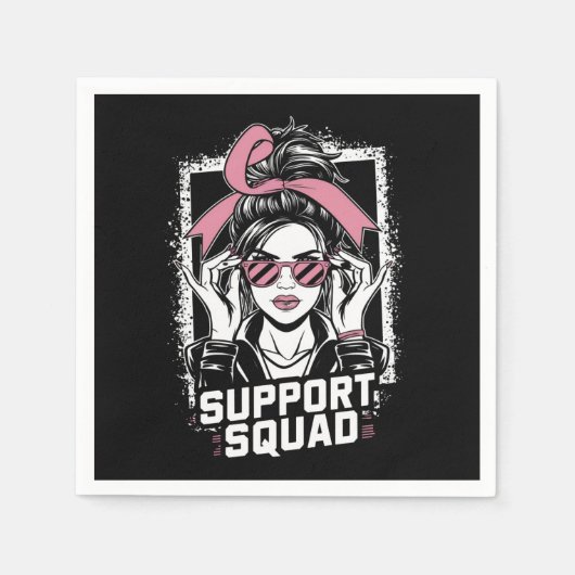 Unterstützung von Squad Messy Bun Pink Krieger Bru Serviette (Vorderseite)