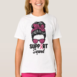 Unterstützung von Squad Messy Bun Pink Krieger Bru T-Shirt