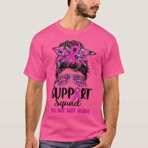 Unterstützung von Squad Messy Bun Pink Krieger Bru T-Shirt