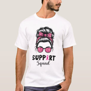 Unterstützung von Squad Messy Bun Pink Krieger Bru T-Shirt
